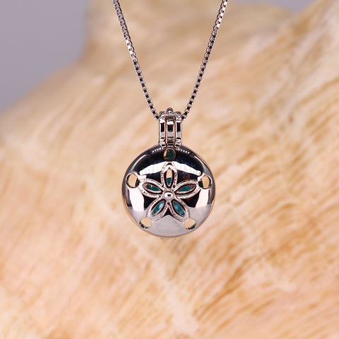Sand Dollar Sterling Silver Plated Cage