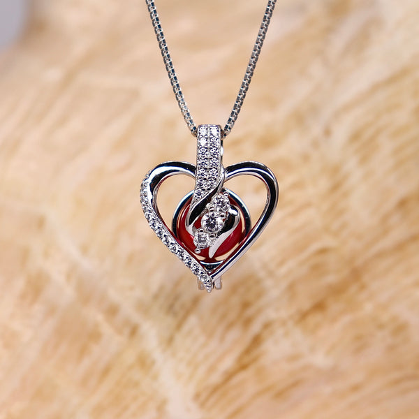 So Much Love Sterling Silver Heart Cage Pendant