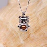 Fluffy Sterling Silver Bear Cage Pendant