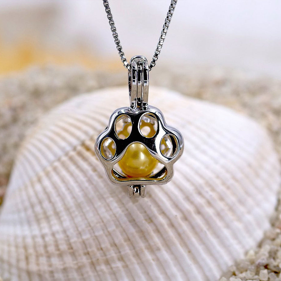 Bella's Paw Sterling Silver Cage Pendant